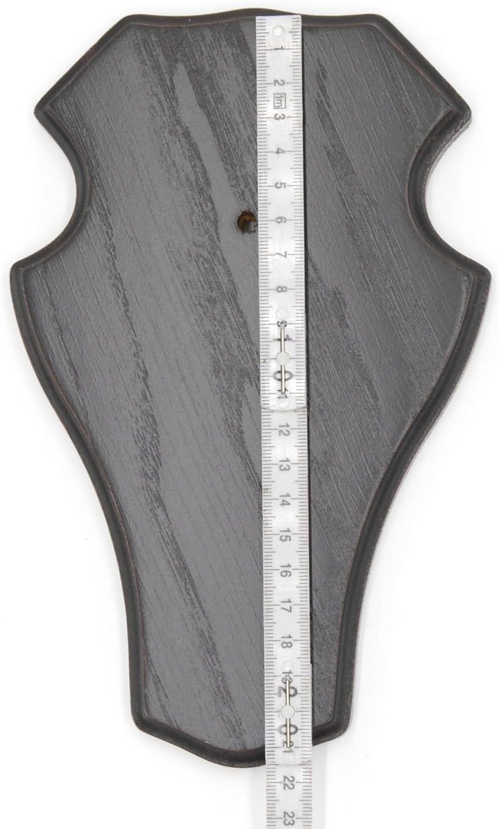 10 Stück REH Bock Schild Trophäenschilder mit 1 Kieferfach in Eiche dunkel AF 21 x 13 cm