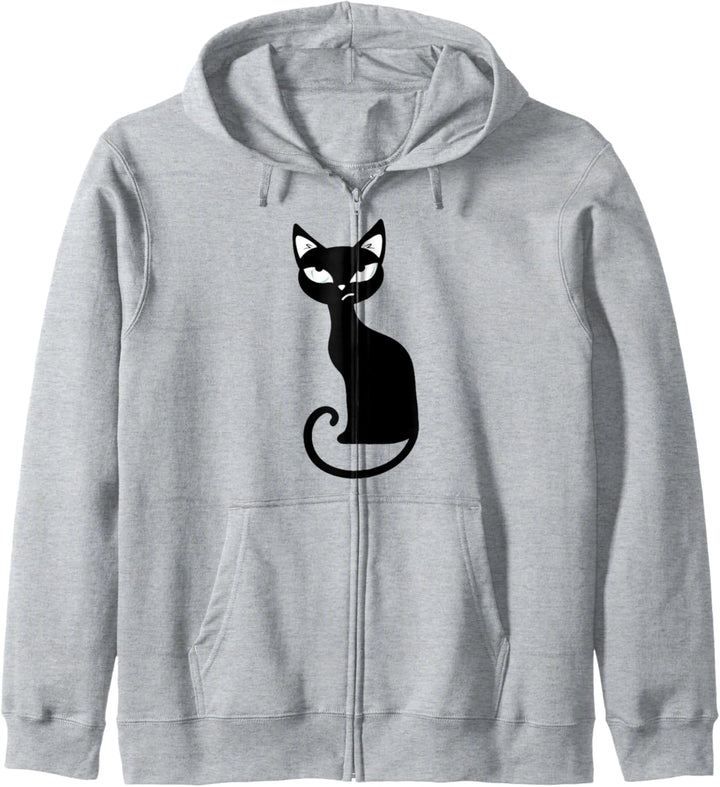 Lustige schwarze Katze Retro-Grafik Kapuzenjacke