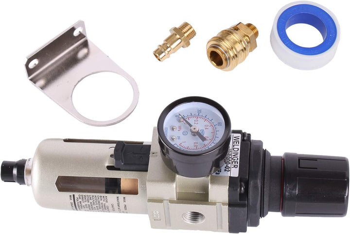 WELDINGER Druckluftregler 3/8" inklusive Filter Wasserabscheider Schnellkupplungen (Wartungseinheit)