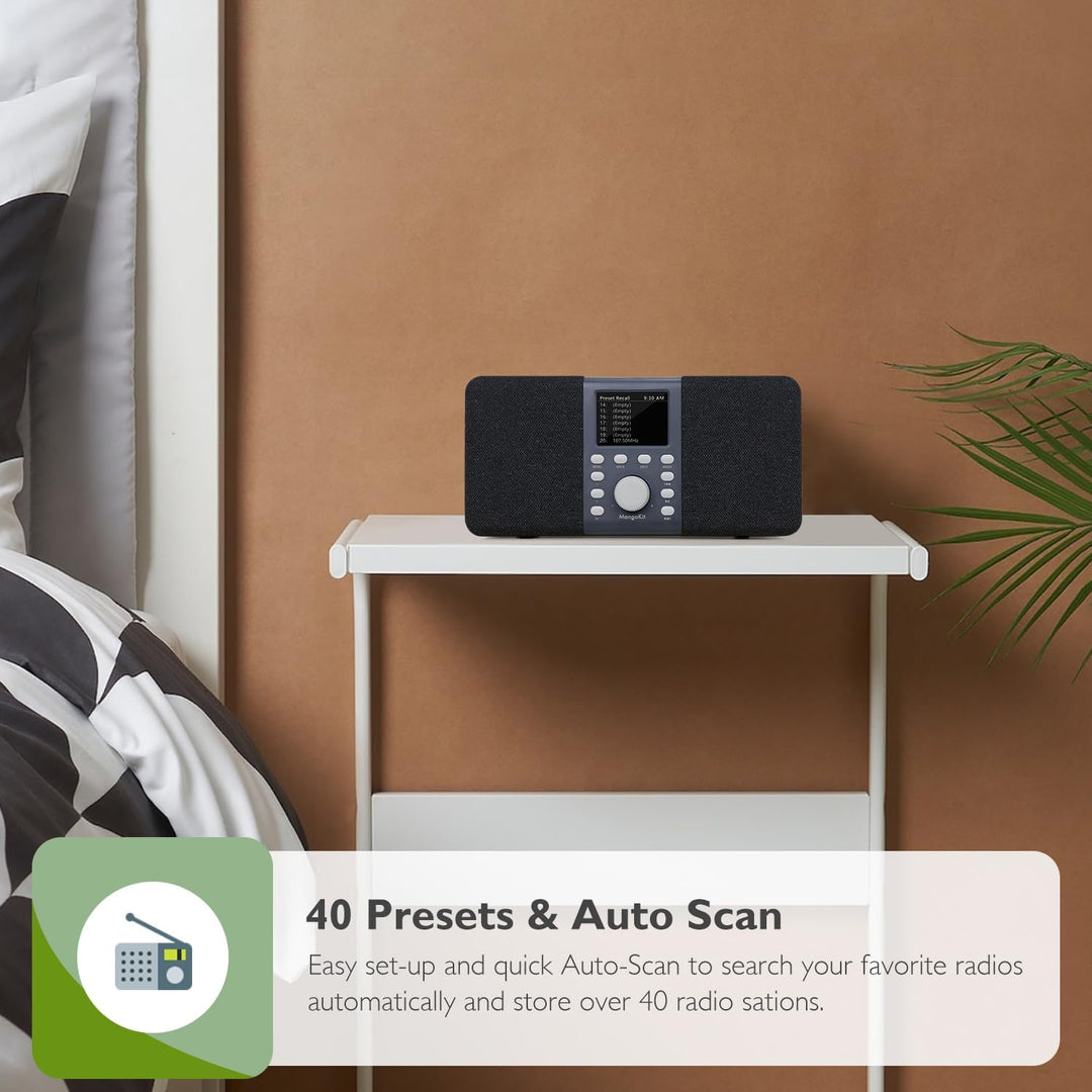 MangoKit MD5 Stereo DAB Radio mit Bluetooth,DAB Plus Radio,Digitalradio,UKW Radio,Tragbares Dab Radi