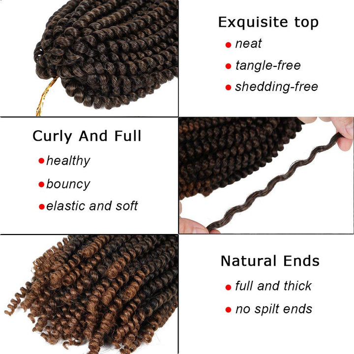 Beyond Beauty 3 Pack Spring Twist Ombre Farben Häkelzöpfe Synthetisches Geflecht Haarverlängerungen