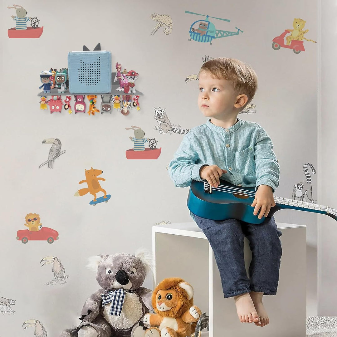 Chedin Metall Tonie Regal | vollständig magnetisches Toniebox Regal für 20 Figuren + Box | Wandregal