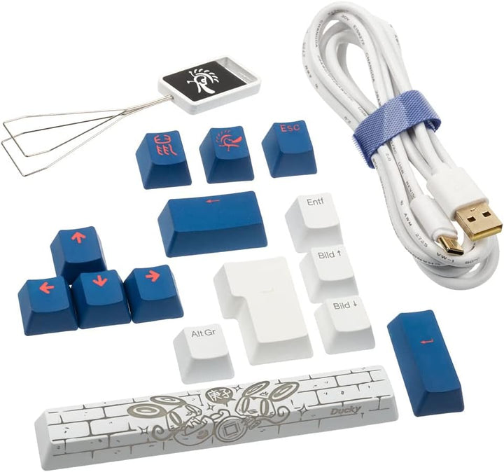 Ducky ONE 2 SF Gaming Tastatur Deutsches Layout, Mechanische Tastatur RGB mit Cherry MX Blue Switche