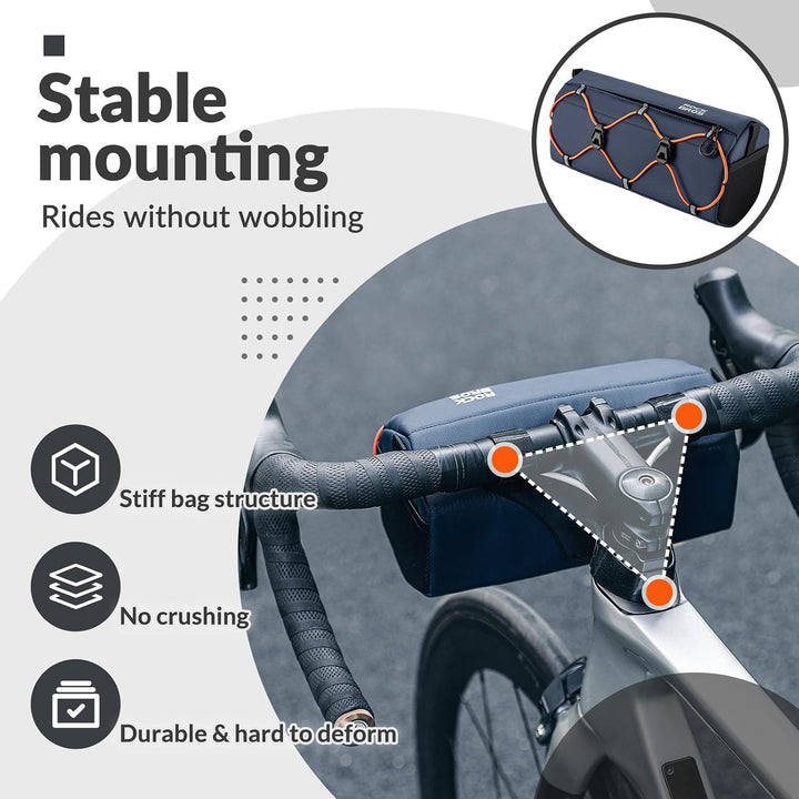 ROCKBROS Fahrrad Lenkertasche 2,2L als Umhängetasche | Fahrradtasche vorne mit abnehmbarem Tragegurt