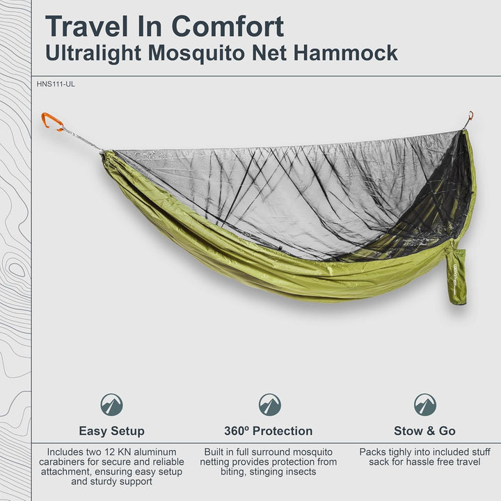 Cocoon Ultralight Mosquito Net Hammock Olive Green/Black