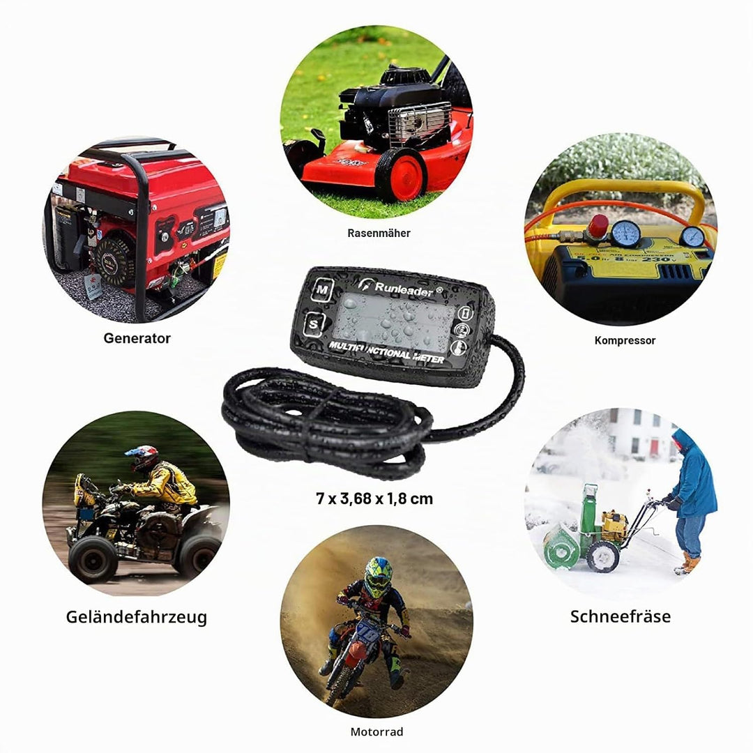 Runleader Digitaler Tachometer, Motortemperaturanzeige mit offizieller Universalhalterung, Drehzahl-