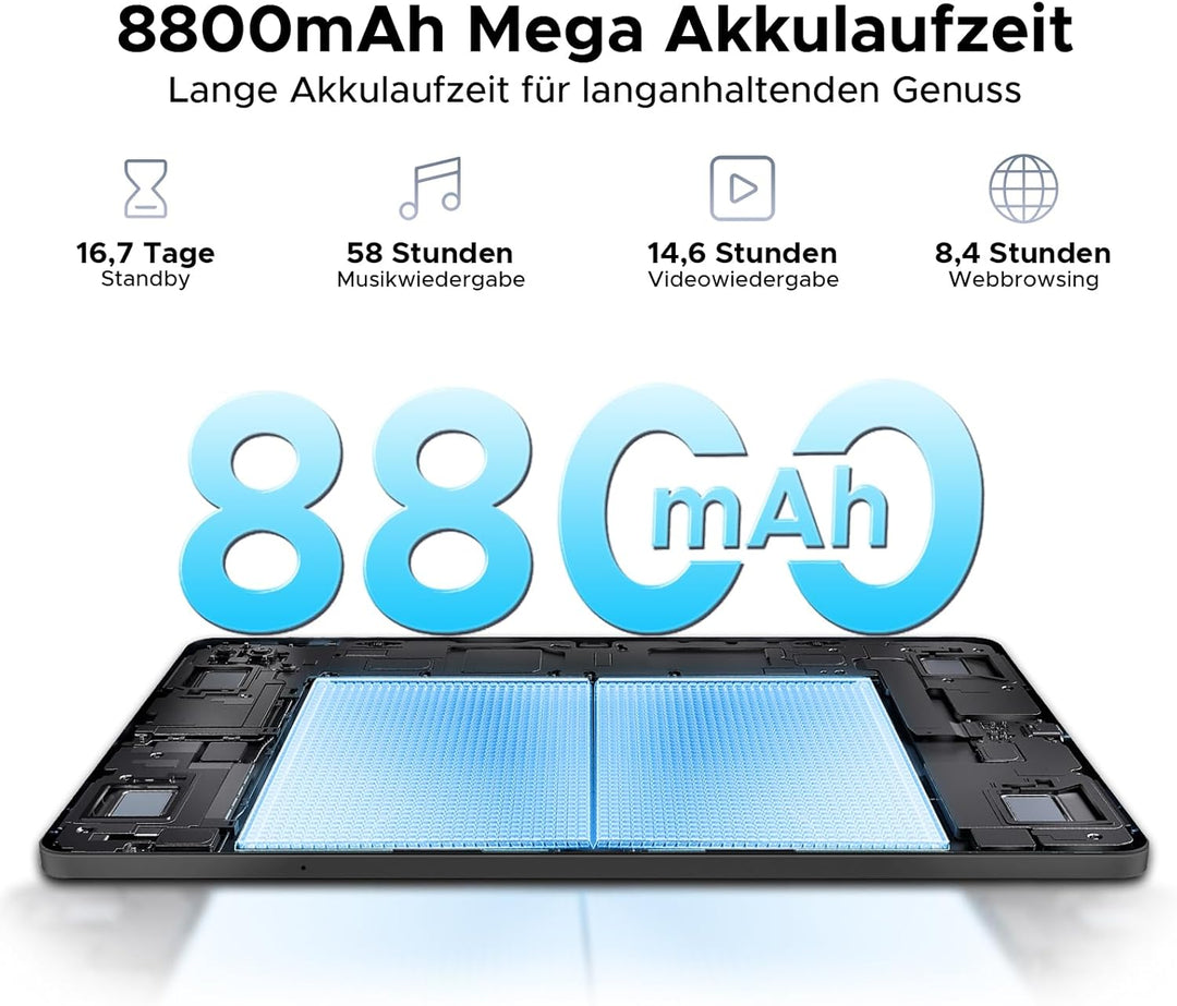 DOOGEE Tab E3+ Android 15 AI Tablet 12 Zoll, Helio G100 Octa Core, 32GB RAM+256GB ROM/2TB, 90Hz FHD+