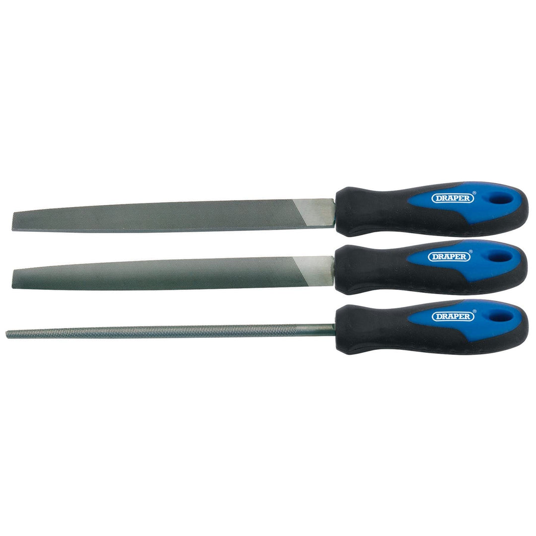 Draper 44963 Feilen-Satz mit Softgrip-Griff, 200 mm, 3-teilig, 200 mm