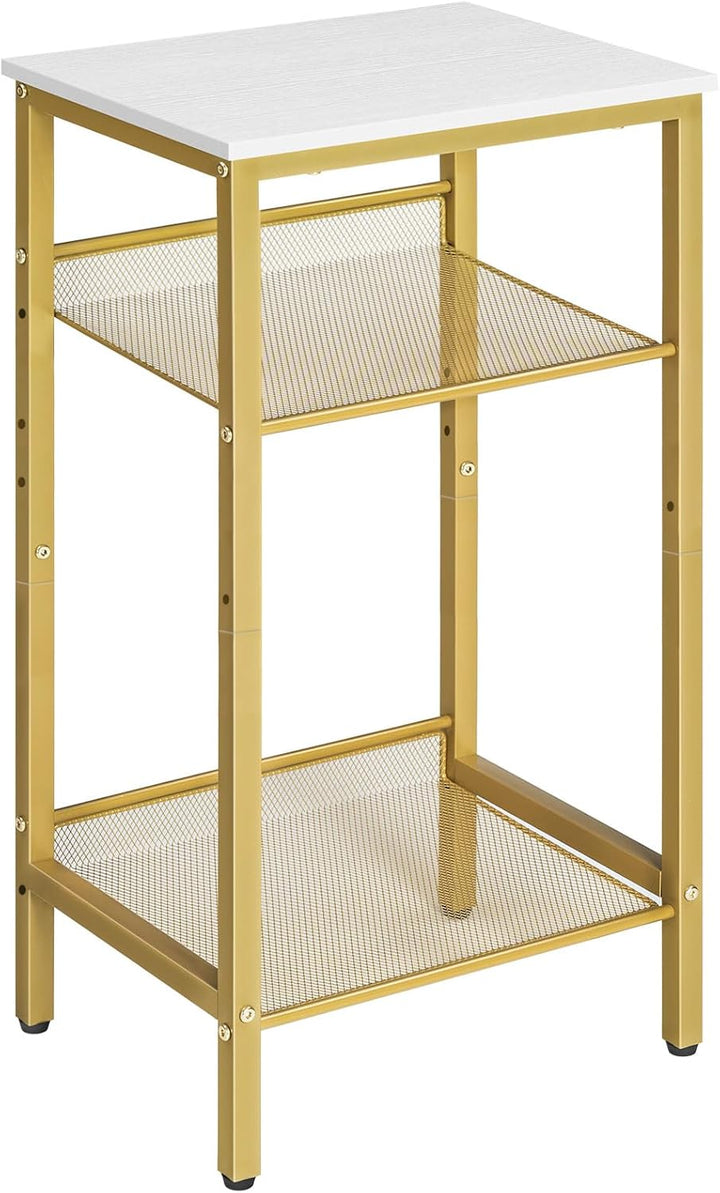 HOOBRO Beistelltisch, Telefontisch mit 2 verstellbaren Gitterablagen 38 x 28 x 74 cm, Sofatisch, Kaf