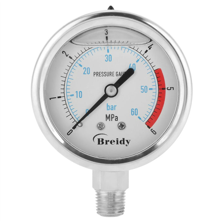 Luft Druckanzeige 0-60Bar / 0-6Mpa 60mm Zifferblatt Luft hydraulisch Wasser Druckanzeige Manometer M