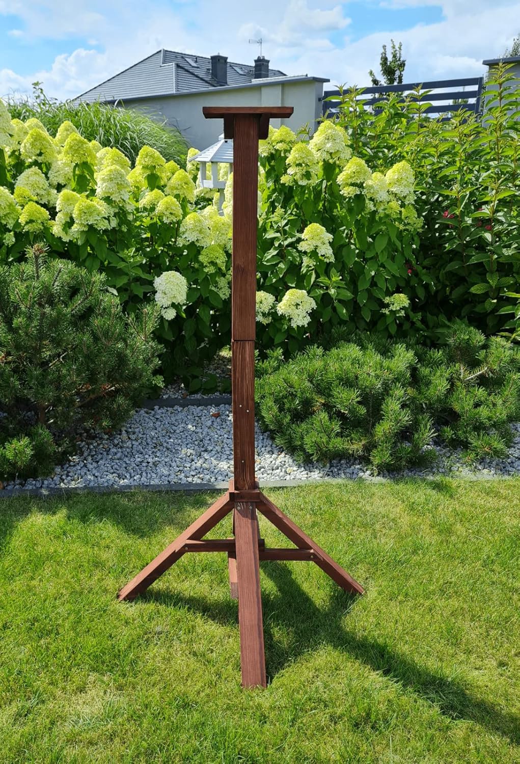 Vogelhäuschen, Vogelhaus aus Holz, Vogelhäuschen, Nistkasten, mit Ständer (Rotbraun, XXXL) XXXL Rotb