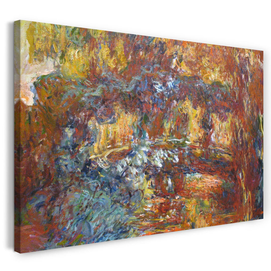 Printed Paintings Leinwand (100x70cm): Claude Monet - Japanische Brücke über den Seerosenteich (1 10