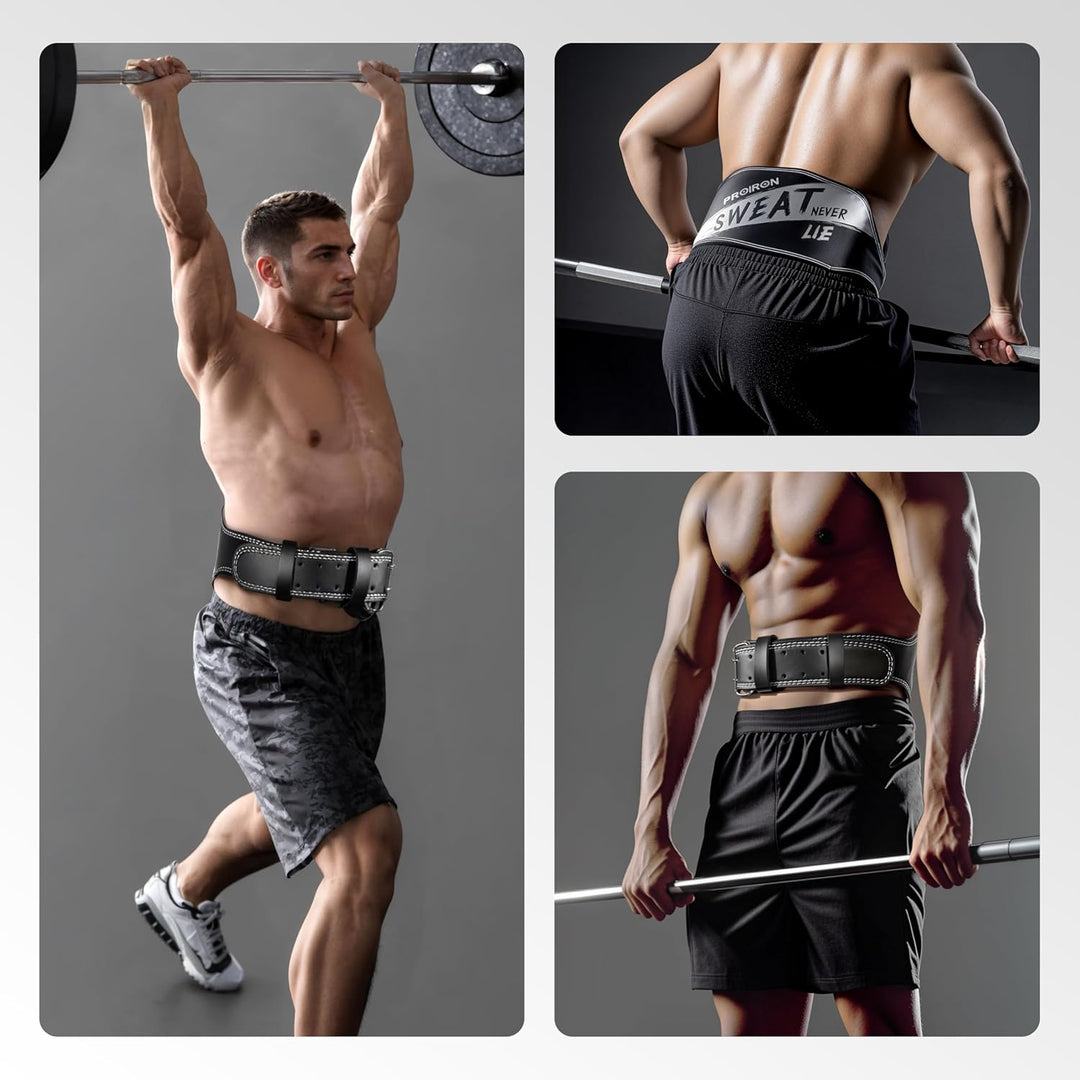 PROIRON Klassischer Gewichthebergürtel - Leder 65-90cm - für Männer und Frauen - Gürtel für Bodybuil