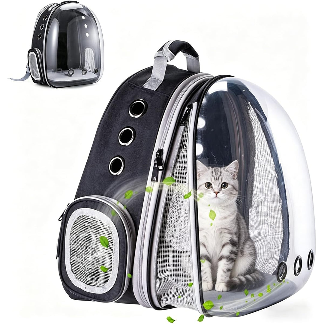 Erweiterbar Katzenrucksack Hunderucksack, Vorderrucksack für Katzen und Kleine Hunde, mit transparen