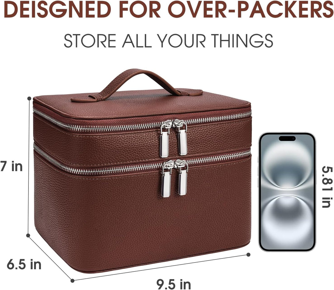Kosmetiktasche,Kulturtasche Damen,Make up Tasche Mit Grossem Fassungsvermögen und Zwei Ebenen,Reise-