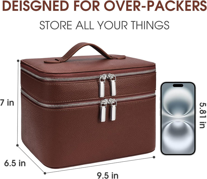 Kosmetiktasche,Kulturtasche Damen,Make up Tasche Mit Grossem Fassungsvermögen und Zwei Ebenen,Reise-