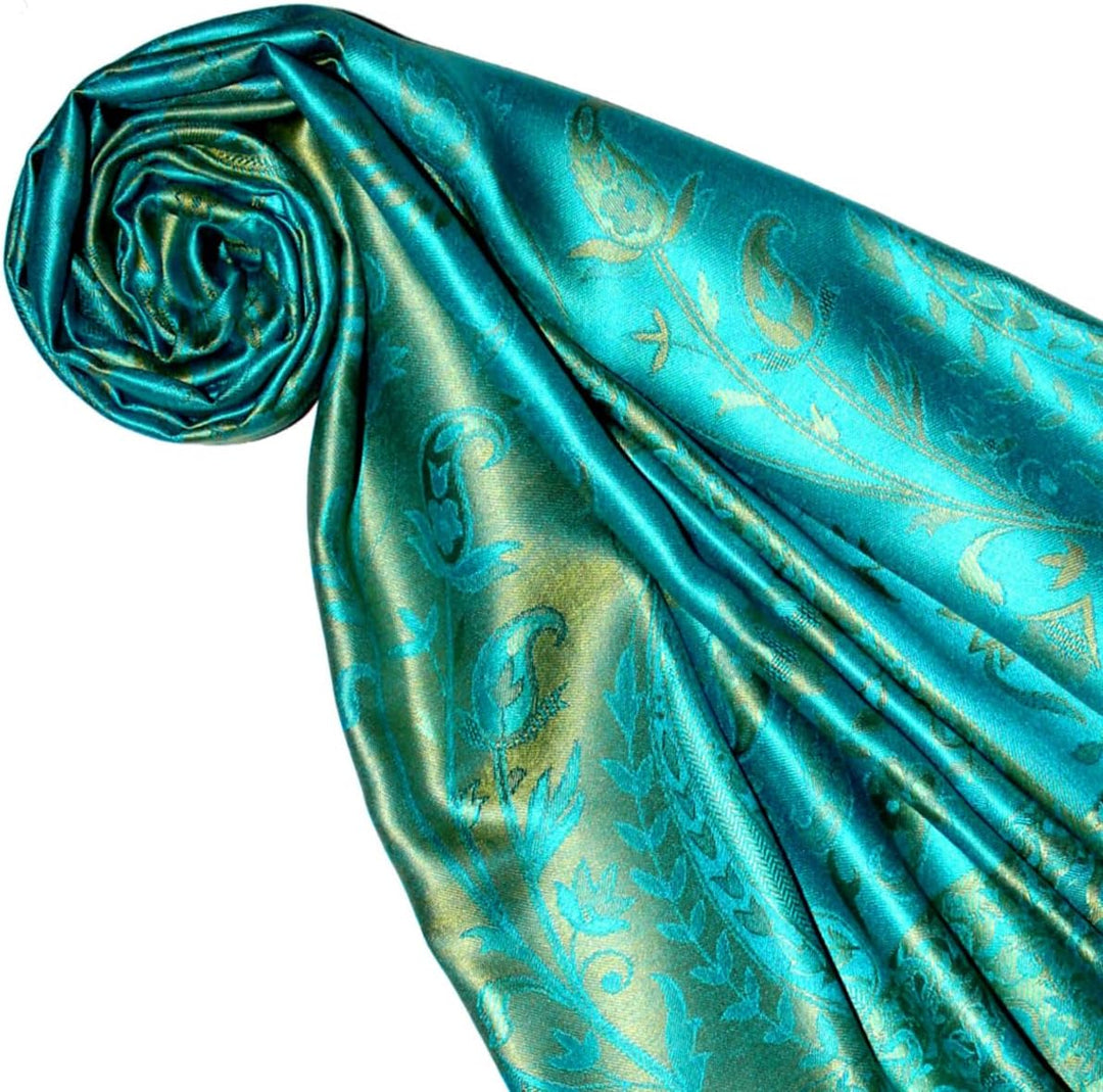 Lorenzo Cana Pashmina Damen - Schal Schaltuch jacquard gewebt 100% Seide Paisley Muster Seidenschal
