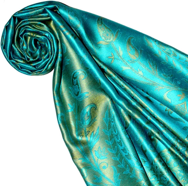 Lorenzo Cana Pashmina Damen - Schal Schaltuch jacquard gewebt 100% Seide Paisley Muster Seidenschal