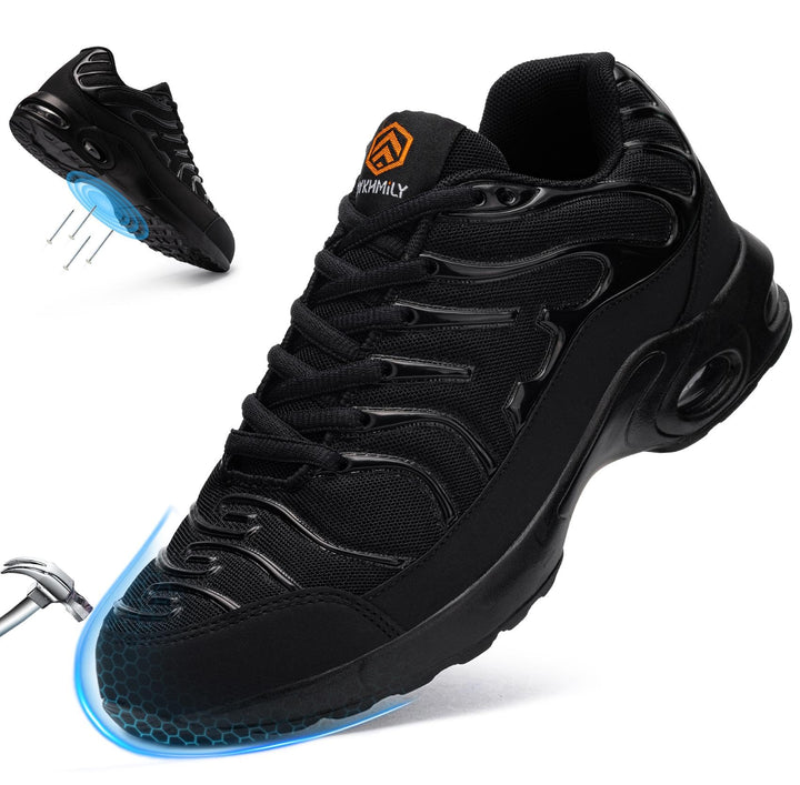 DYKHMILY Arbeitsschuhe Herren Sicherheitsschuhe Leichte Pannensichere Stahlkappenschuhe Arbeit Komfo