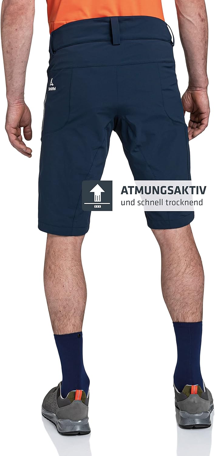 Schöffel Herren Shorts Algarve M, wasserabweisende Radlerhose, schnell trocknende Fahrradhose mit Ob