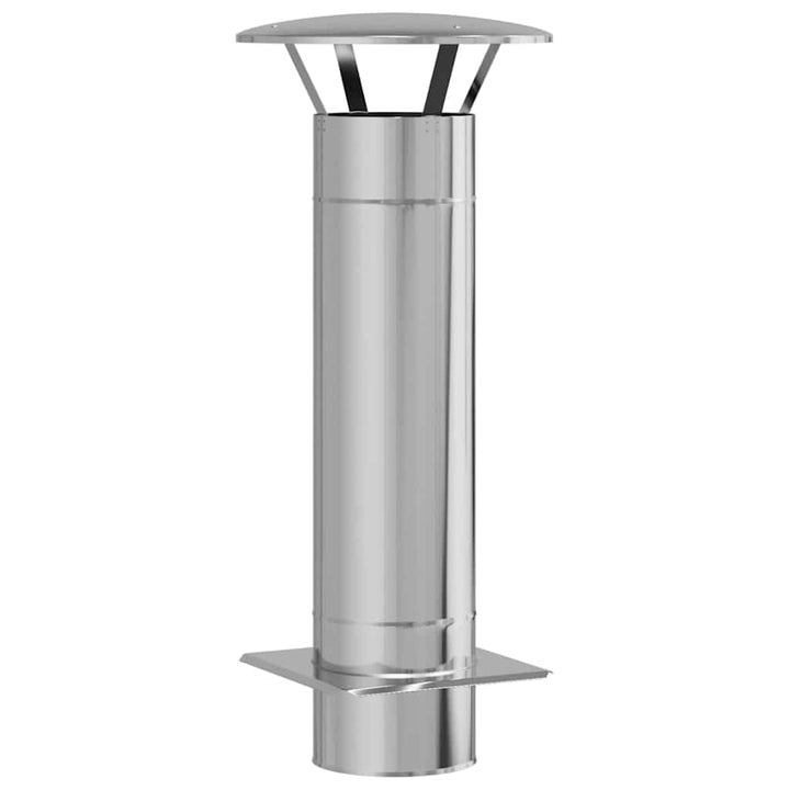 vidaXL Kaminverlängerung Silber 35 x 35 x 82 cm Edelstahl, Garten und Terrasse, Coole Kamin-Accessoi