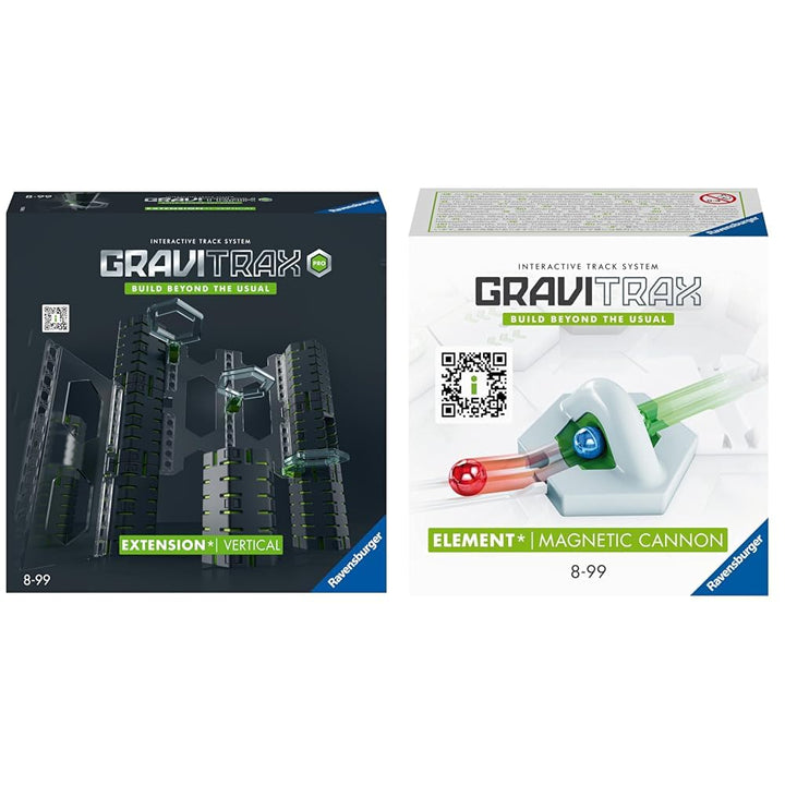 Ravensburger GraviTrax PRO Extension Vertical & Element Magnetic Cannon - Erweiterungen für Deine Ku