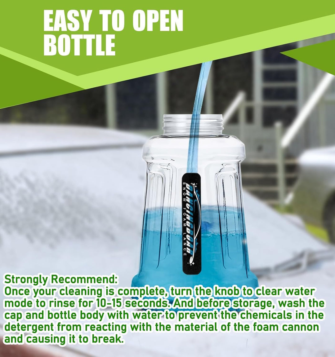 Schaumkanone Schneeschaumlanze, 1L Einstellbare Schaumlanze Schaumdüse mit 1/4 Schaumkanone Einstell