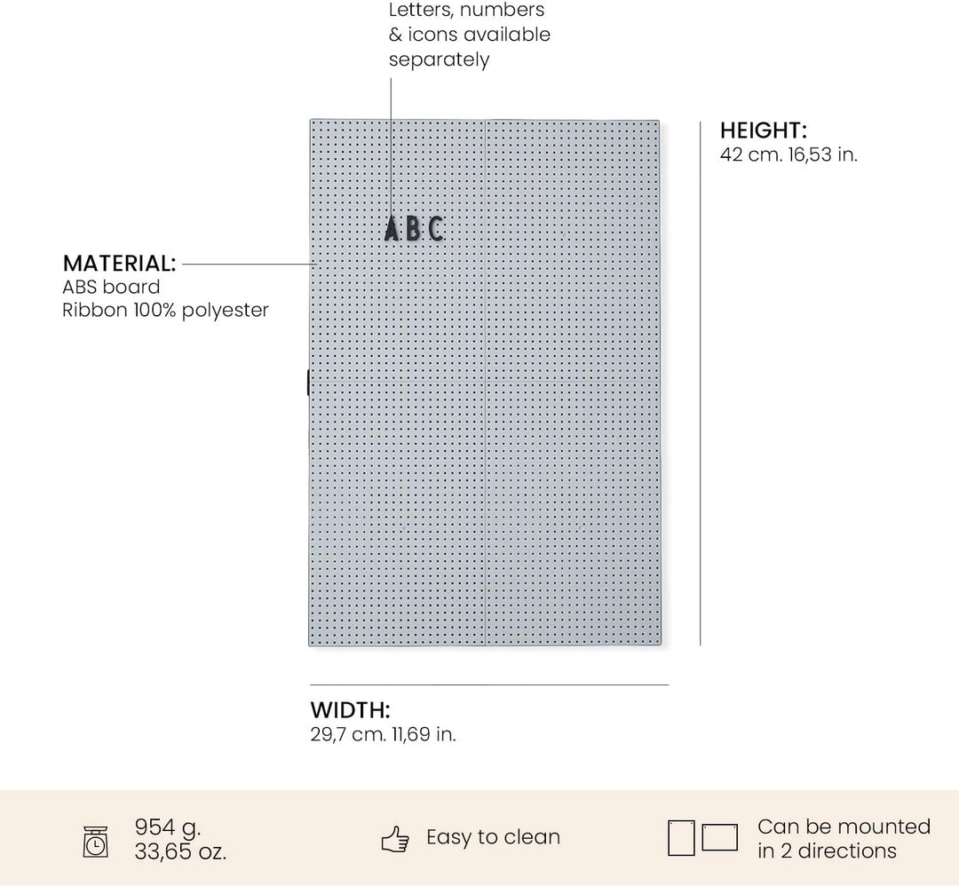 Design Letters Message Board A3 Hellgrau | A4 A3 A2 | Buchstaben tafel | Letter Board | Memotafel Wa