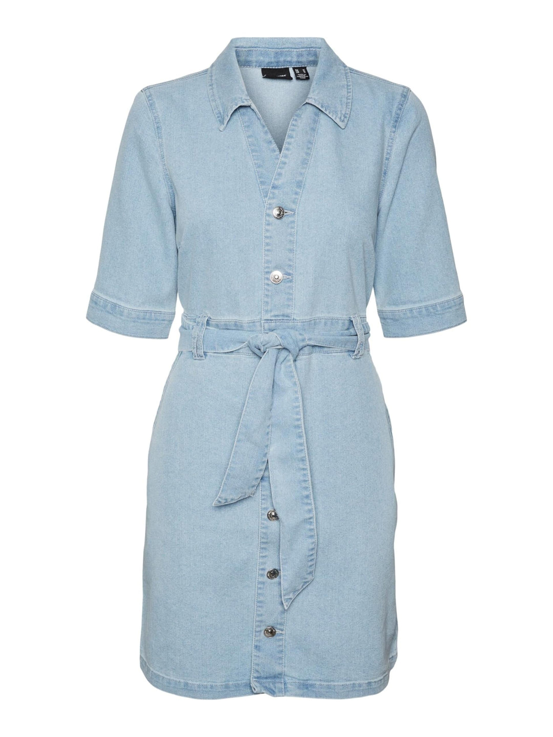 VERO MODA Damen Vmcali Ss Denim Button Dress Kleid M Light Blue Denim, M Light Blue Denim