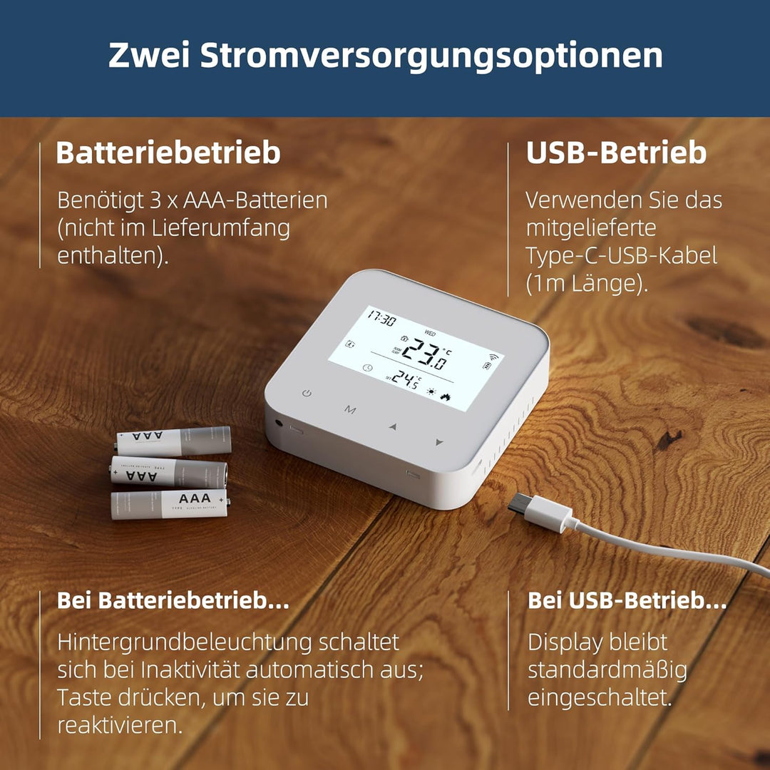 Beok WiFi Thermostat Für Gaskessel, Tuya Smart Raumthermostat Thermostate Heizung Digital LCD-Anzeig