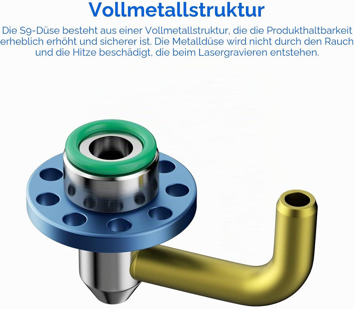 SCULPFUN S9 Luftunterstützungs-Düsenkit für Lasermaschine, Hochgeschwindigkeits S9 Air Assist Nozzle
