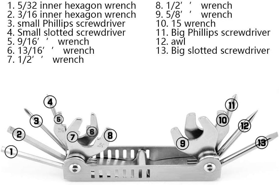 Fishlor Tauchwerkzeug, 8 in 1 Tauchwerkzeug Taucher-Pick-Ventil Tauchreparatur-Multitool-Set