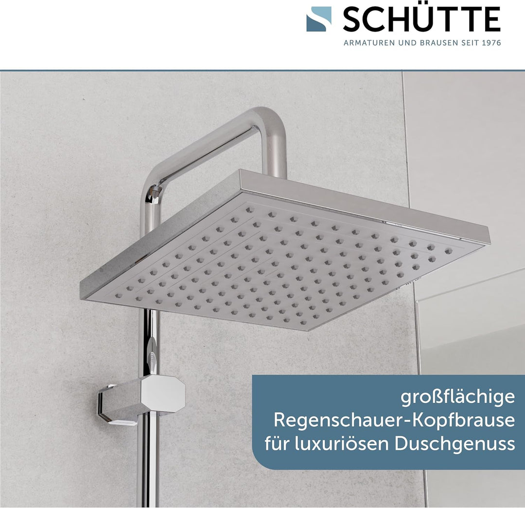 Schütte Tokyo Überkopfbrause-Set, Duschsystem ohne Armatur. Regendusche mit Schlauch, Duschsäule, Ch