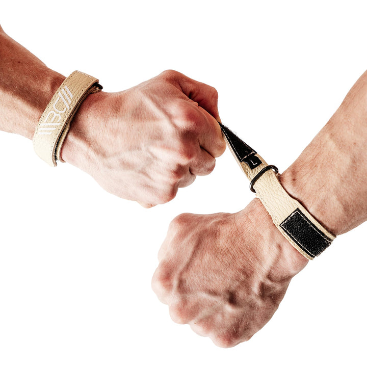 WARM BODY COLD MIND Premium Leder Wrist Wraps für Olympisches Gewichtheben, Handgelenkstütze, Fitnes