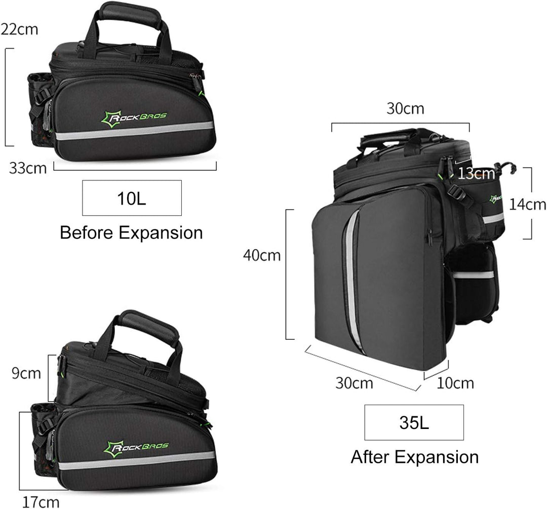 ROCKBROS Fahrrad Gepäckträgertasche wasserdichte Fahrradtasche für Gepäckträger mit Regenschutz 17-3