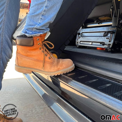 OMAC Ladekantenschutz Stossstange kompatibel mit VW Multivan T5 2003-2015 Chrom Kohlefaserfolien Ede