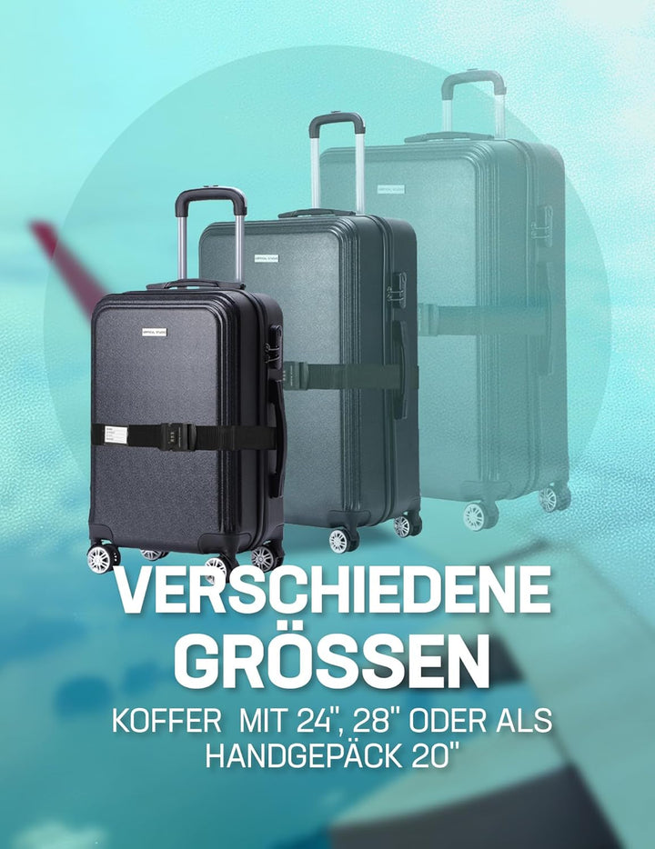 VERTICAL STUDIO Koffer mit 28", 24" oder als Handgepäck mit 20", inkl. GRATIS Koffergurt. Hartschale