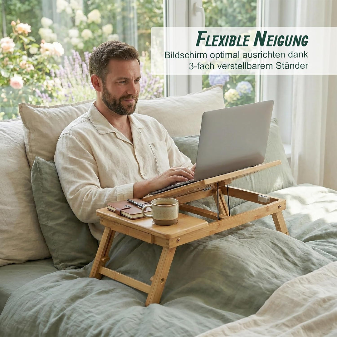 Relaxdays Laptop-Ständer, für 11,6-17,3 Zoll, höhenverstellbarer Laptophalter, Getränkehalter, Schub