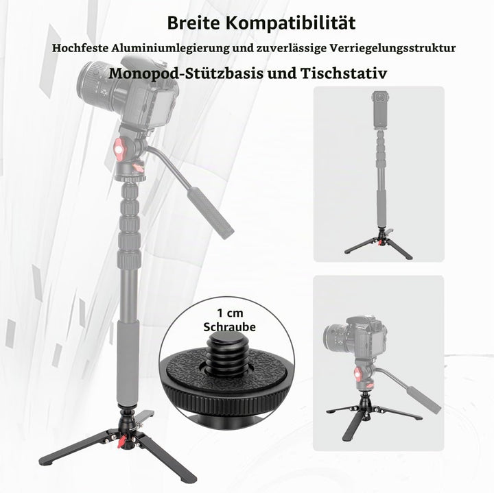 Koolehaoda Mini Stativ Desktop Stativ Universelle 3 Fuss Einbeinstativ-Stützbasis Ständer Einbeinsta