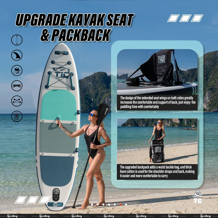 TIGERXBANG SUP Boards Stand Up Paddling Board, aufblasbare Paddle-Boards Defender-Pro-Kollektion Bla