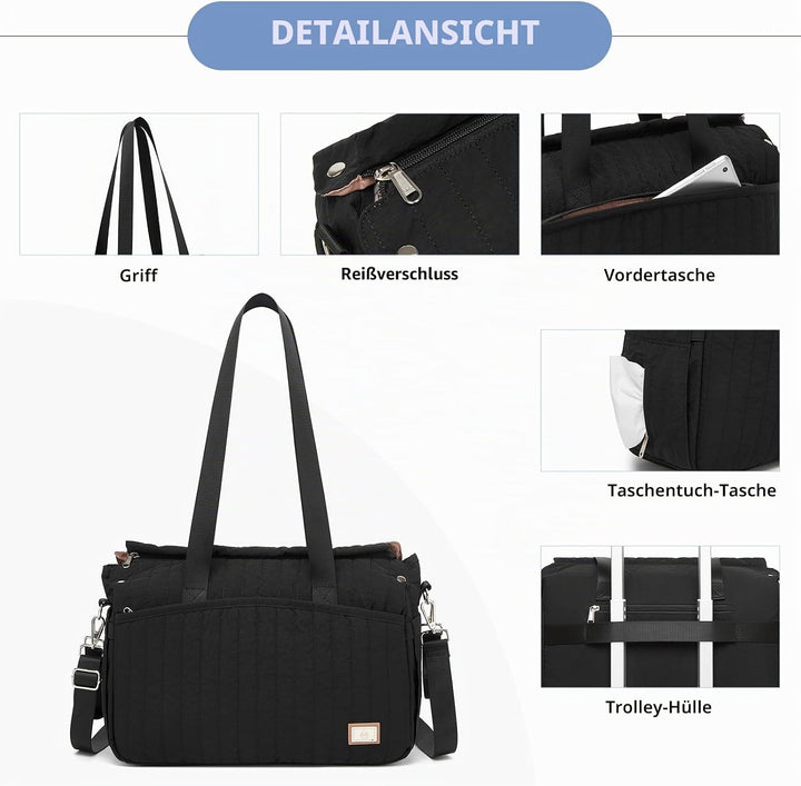 Miss Lulu Wickeltasche für Kinderwagen Wasserdichte Multifunktionale Babytasche mit Kinderwagenhaken
