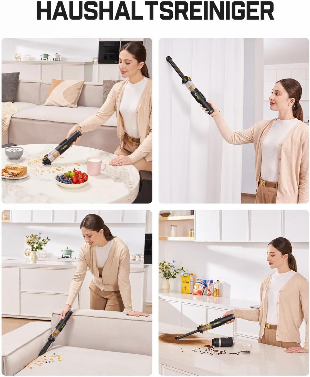 Fanttik Slim V10 Lite Kabelloser Handstaubsauger, 0,45 kg Leichtbau mit All-in-One-Station, 12000 Pa