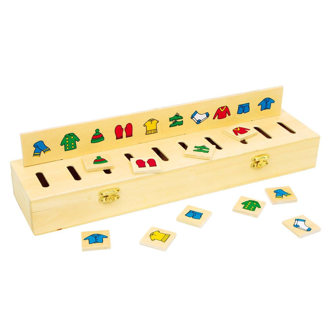 small foot Bildersortierbox aus Holz, mit 50 Symbolplättchen, schult die Form- und Farberkennung, ab