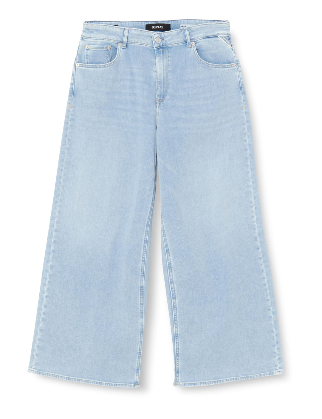 Replay Damen Jeans Umath Wide Leg Fit aus Comfort Denim 28W / 34L Light Blue 010, 28W / 34L Light Bl