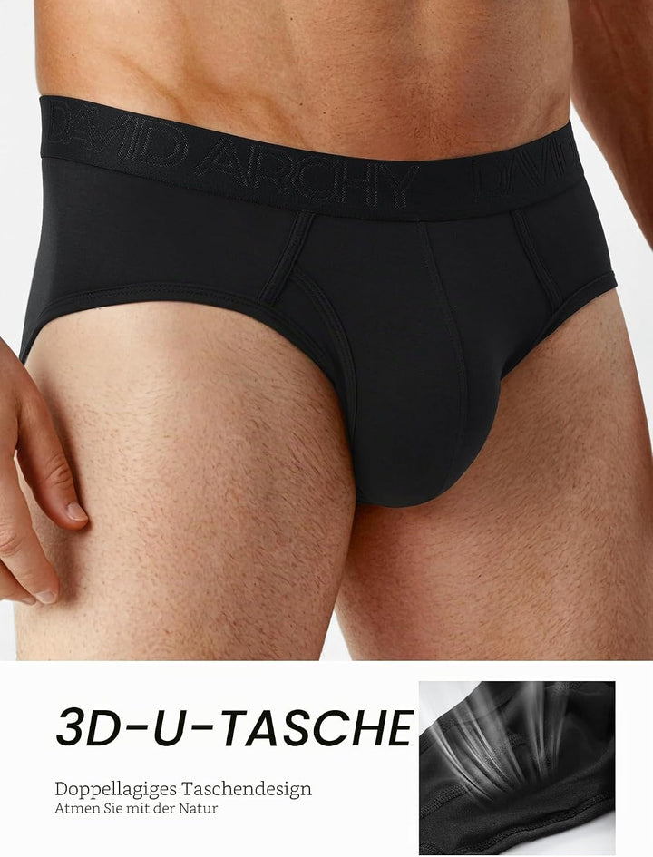 DAVID ARCHY Herren Slip Männer Slips Stretcken Unterwäsche Weich Ohne Etikett,aus Bambus M Stil D: P