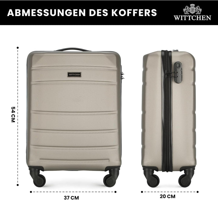 WITTCHEN Globe Line Reisekoffer Handgepäck Kabinengepäck Trolley Hartschale aus ABS mit 4 Rollen Zah