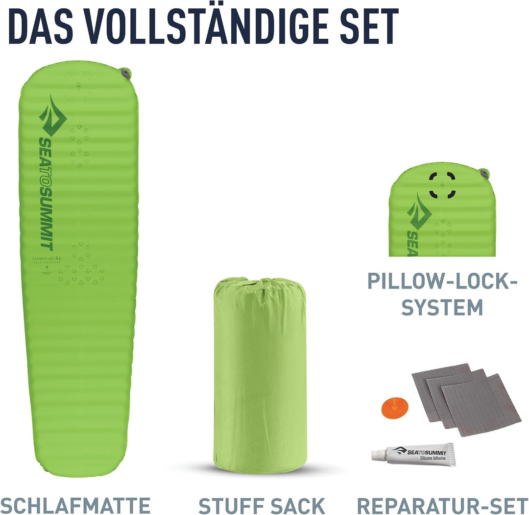 SEA TO SUMMIT - Comfort Light Self Inflating Isomatte - rutschfeste Schlafmatte - Delta Core-Technol