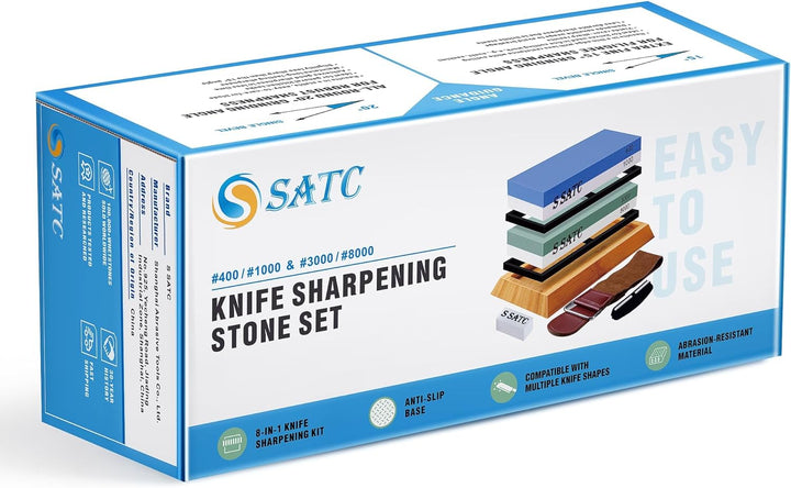 S SATC Schleifstein Messer Set Körnung 400/1000/3000/8000 Wetzstein Messer Schärfen Messerschärfer m