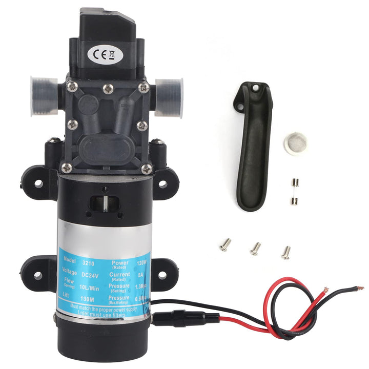 Selbstansaugende Wasserpumpe, 12V/24V 120W 10L/m Membranpumpe Hochdruckwasserpumpe Elektrische Wasse