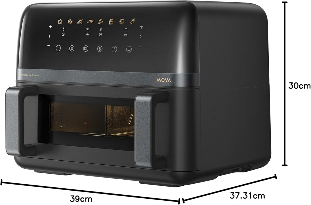 Mova AeroChef FD20 Pro Heissluftfritteuse, 9 Liter Zwei-Zonen-Garen, SyncFinish, 2.700 W für schnell